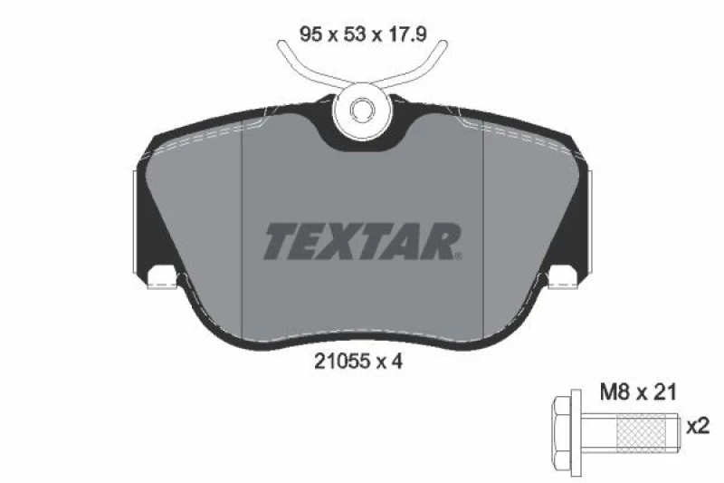 Image of Brake pad set TEXTAR 2105503