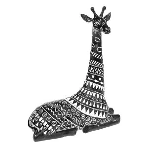 Image of Aztec Giraffe Lying Black Ornament