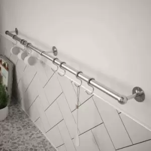Image of Rothley Utensil Rail Kit 19mm x 1000mm Brushed Finish in Silver Steel/Zinc