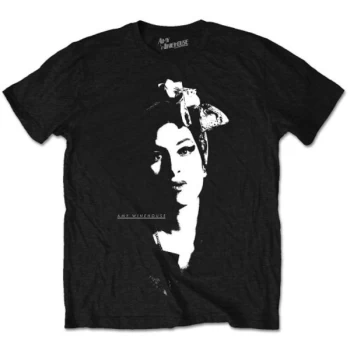 Image of Amy Winehouse - Scarf Portrait Unisex Medium T-Shirt - Black