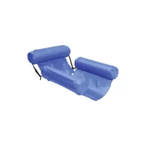 image of Koopman - 120 x 100cm Inflatable Floating Water Chair /Lounger in Blue For Pool or Beach Use