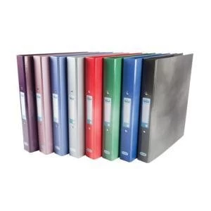 image of Elba Classy A4 Ring Binder 2 O Ring 25mm Laminated Gloss Finish Blue Single