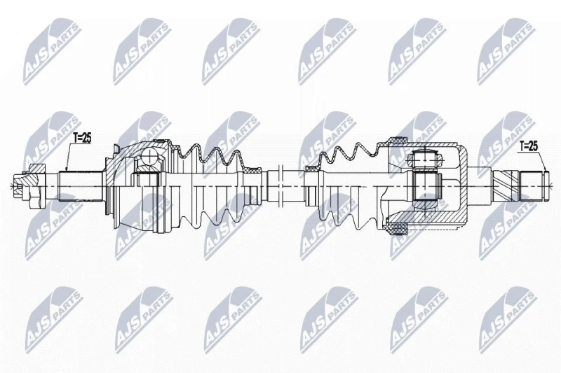 Image of NTY NPW-PL-127 Drive shaft Front Axle Left Drive Shaft (13)