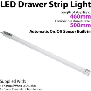 Image of 500mm LED Drawer Strip Light AUTO ON/OFF PIR SENSOR Kitchen Cupboard Door Unit