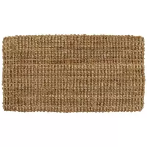 JVL Moris Hand Spun Boucle Coir Jute Doormat, 40x70cm, brown