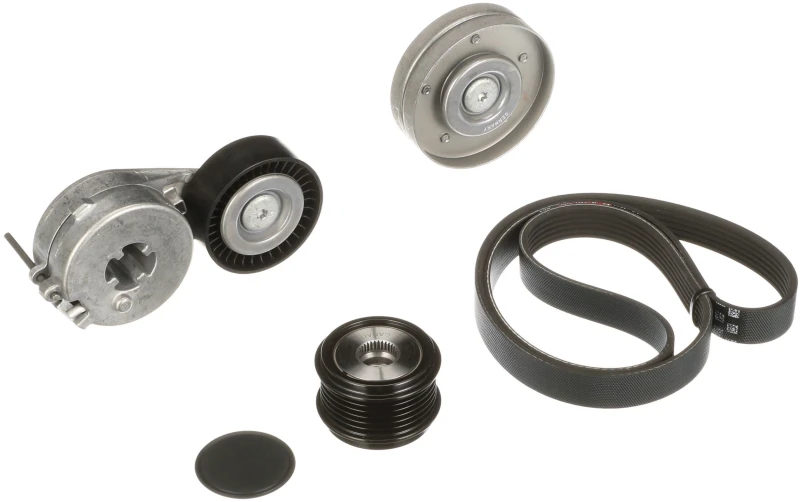 Image of GATES K046PK1590 V-ribbed belt set Micro-V Stretch Fit , Pulleys: with freewheel belt pulley V-Ribbed Belt Set (542)