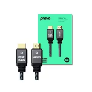 image of PREVO HDMI-2.1-5M HDMI Cable, HDMI 2.1 (M) to HDMI 2.1 (M), 5m,...