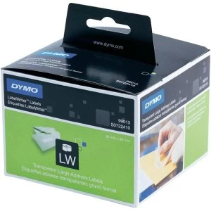 Image of Dymo 36mmx89mm Large Address Plastic Clear Labels 260 Labels for LabelWriter 310320330Turbo400