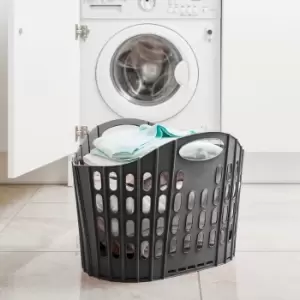 Image of Addis Fold Flat Grey Laundry Basket Grey