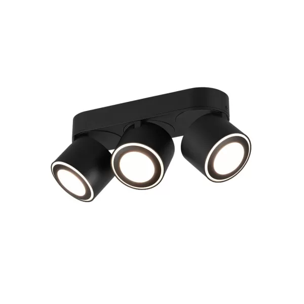 Image of Taurus Modern 3 Light Ceiling Spotlight Bar Black Matt 3000K