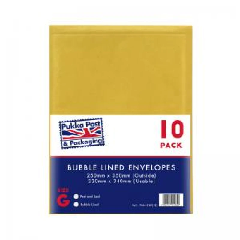Image of Pukka Post & Packaging Bubble Lined Envelopes Gold Peel and Seal S