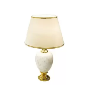 Image of Dauphin Lifestyle Fabric Tapered Shade Table Light, 1x E27