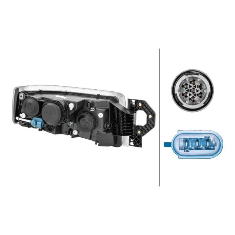 Image of HELLA 1EL 011 899-411 Headlights H1, Left, with bulbs, DE Headlight (259)