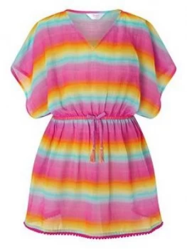 Image of Accessorize Girls Ombre Rainbow Kaftan - Multi, Size Age: 11-12 Years, Women