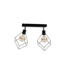 image of Ruben Twin Ceiling Spotlight Black, 53cm, 2x E27