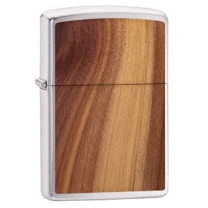 image of Zippo Woodchuck Cedar Emblem Chrome Regular Windproof Lighter