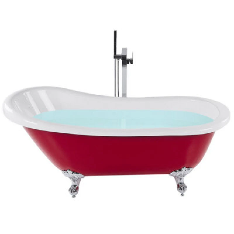Image of Beliani Freestanding Bathtub Cayman 1700 X 760 mm Red