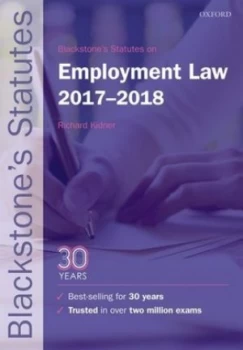 Image of Blackstones Statutes on Employment Law 2017-2018 by Richard Kidner Book