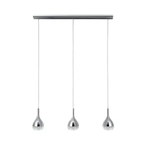 Image of Khalifa Ceiling Pendant 3 Light GU10 Line Polished Chrome