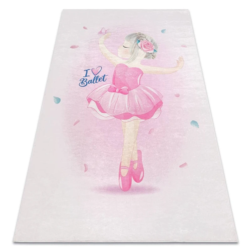 Image of RugsX Bambino 42830 Washing Carpet Ballerina For Children Anti Slip - Pink 120X170 Cm