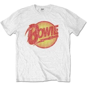 Image of David Bowie - Vintage Diamond Dogs Logo Mens Large T-Shirt - White