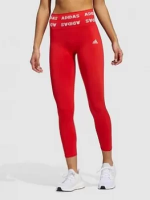 image of Adidas Aeroknit 7/8 Leggings, Red, Size S, Women