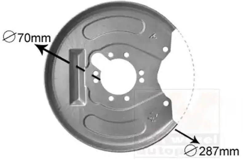Image of VAN WEZEL 3225374 Brake Disc Back Plate Rear Axle Right Splash Panel,brake disc (1330)
