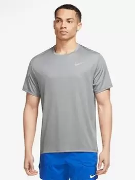 image of Nike Run Miler T-Shirt - Grey, Size 2XL, Men