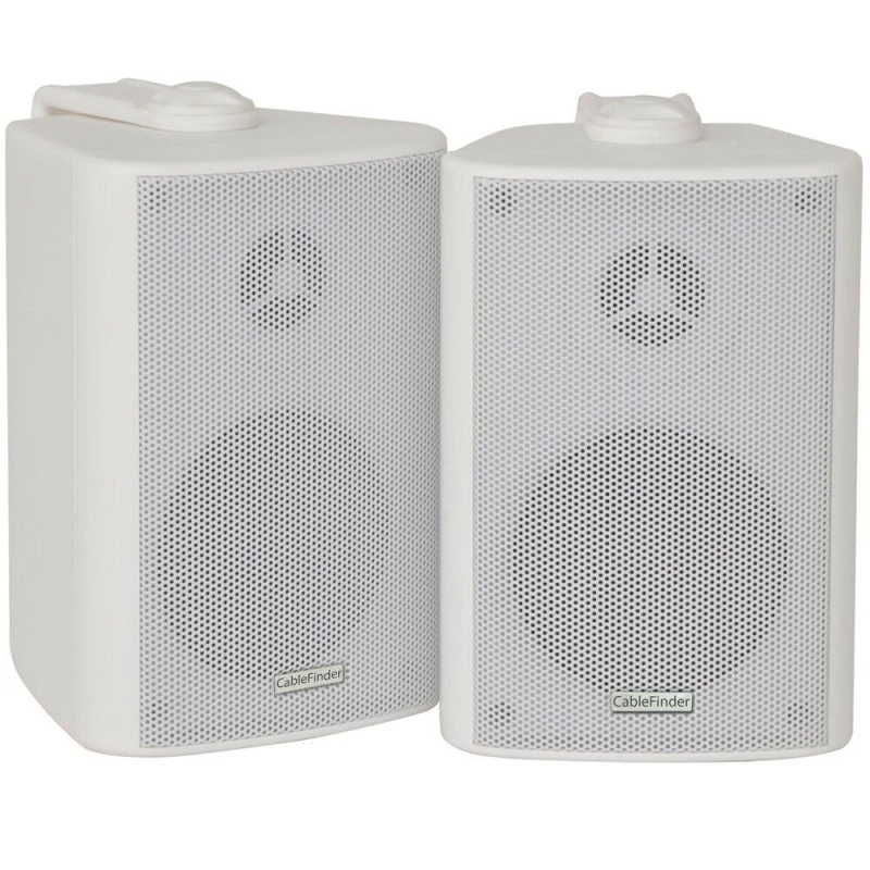 Image of Loops SMART HOME Bluetooth Amplifier & 2 White Wall Mount Speaker Kit Compact HiFi Amp White unisex