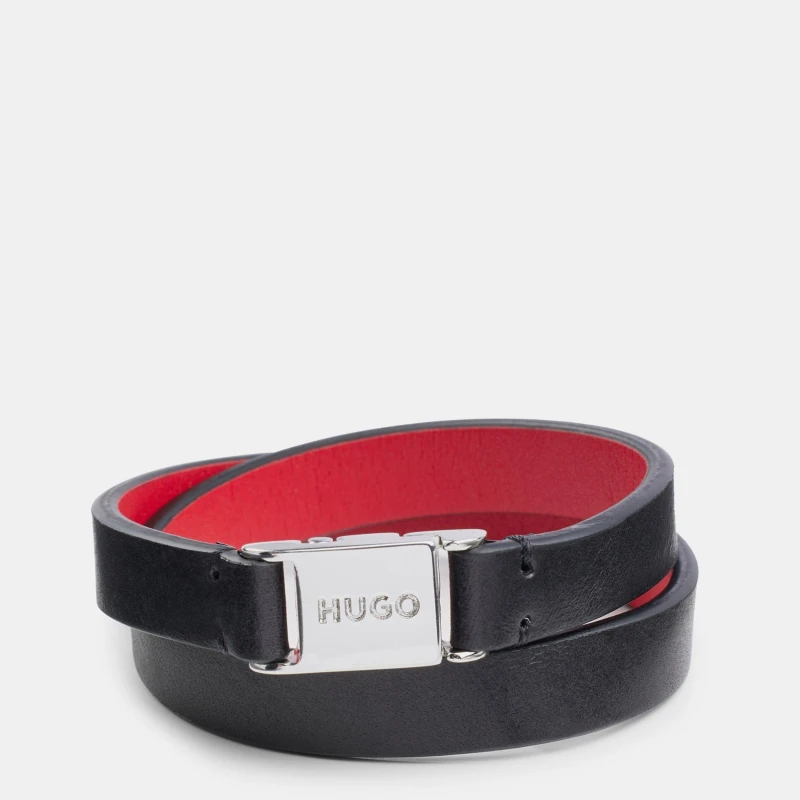 Image of Hugo Mens E Doubleband Jewellery Set Black male One Size