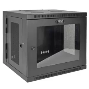 Image of Tripp Lite SRW10USG SmartRack 10U Low-Profile Switch-Depth Wall-Mount Small Rack Enclosure Clear Acrylic Window Hinged Back