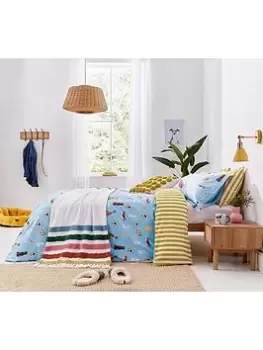 Image of Joules Joules Painterly Dogs Duvet Set 100% Cotton - Db