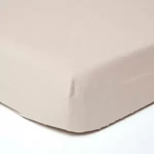 Image of Natural Linen Deep Fitted Sheet, King - Natural - Natural - Homescapes