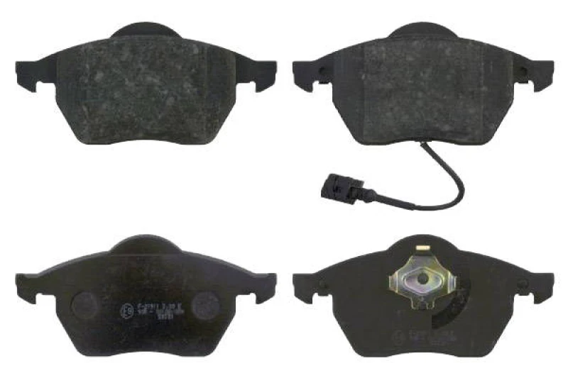 Image of SWAG 30 91 6334 Brake pad set Front Axle, incl. wear warning contact, with piston clip Brake Pad Set,disc brake (402)