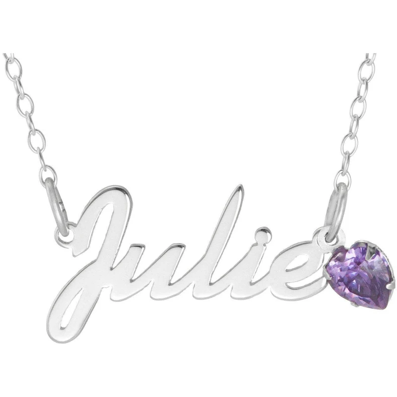 Image of Be You Sterling Silver February CZ Birthstone Pendant Silver female One Size