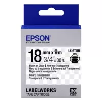 Image of Epson LK-5TBN Black on Clear Labelling Tape 18mm x 9m