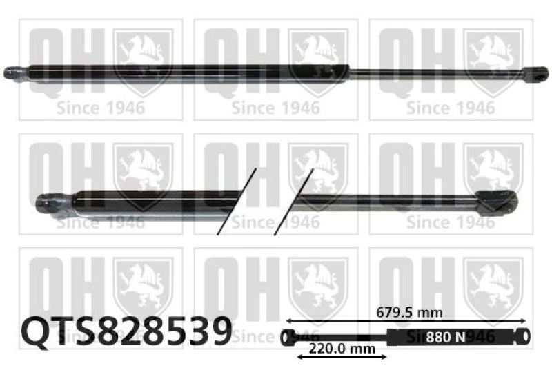 Image of QUINTON HAZELL Tailgate strut QUINTON HAZELL QTS828539