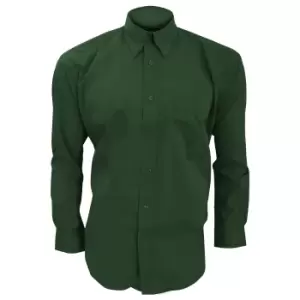 Image of Kustom Kit Mens Long Sleeve Corporate Oxford Shirt (14.5inch) (Bottle Green)
