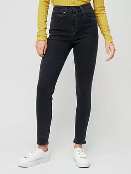 image of Retro High Skinny Jeans - Black