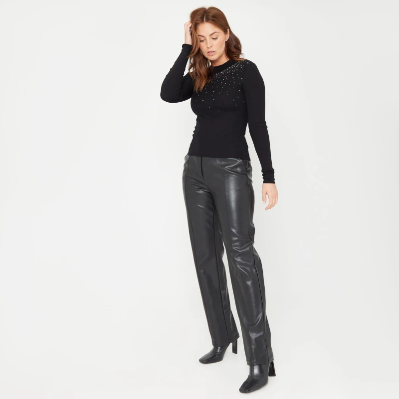 Image of Be You Embellished Jumper Womens - Black 10