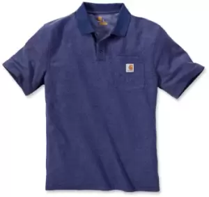 image of Carhartt Contractors Work Pocket Polo Shirt, blue, Size L, blue, Size L