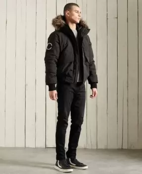 Image of Superdry Mens Everest Bomber Jacket Black - Size: XL