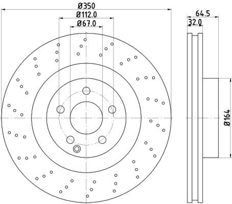 Image of HELLA Brake disc HELLA 8DD 355 115-401