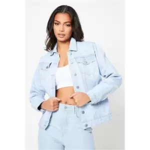Image of I Saw It First Light Wash Classic Denim Jacket - Blue