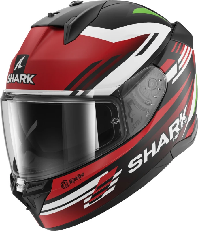 Image of Shark D-Skwal 3 Firstlap Helmet, black-white-red-green, Size S for Men