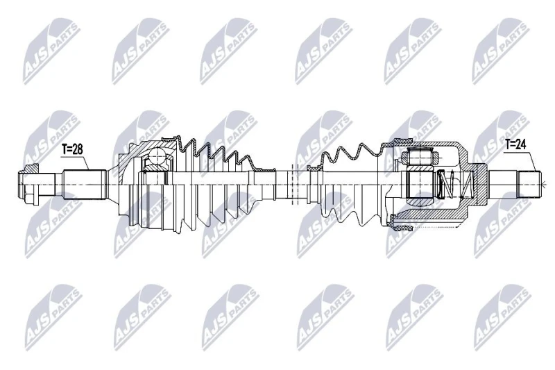 Image of NTY NPW-CT-146 Drive shaft 6-Speed Manual Transmission, Front Axle Left Drive Shaft (13)