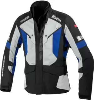 Image of Spidi H2Out Outlander Motorcycle Textile Jacket, black-grey-blue, Size 2XL, black-grey-blue, Size 2XL