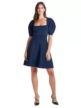 Image of Ted Baker Hayliy Sleeve Detailed Skater Dress - Blue Size 5=16, Women