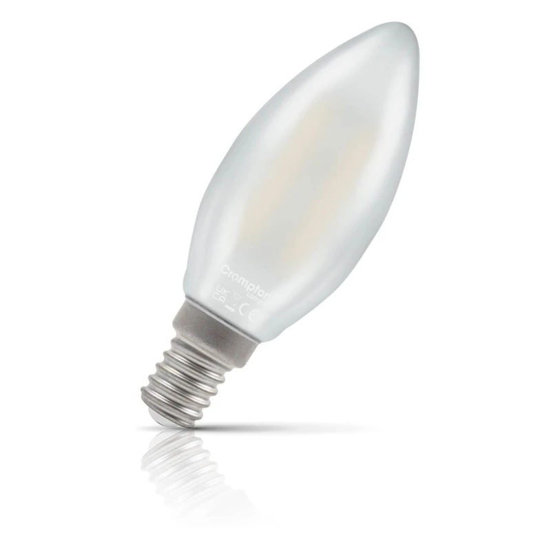 Image of Crompton Lamps LED Candle 2.2W E14 Dimmable Filament (5 Pack) Warm White Pearl (25W Eqv)