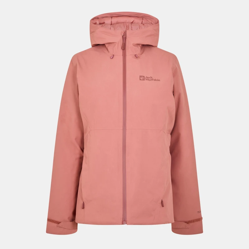 Image of Jack Wolfskin Womens Wisper Quilted Weather-Resistant Insulated Puffer Jacket Mineral Red female 8 (XS)
